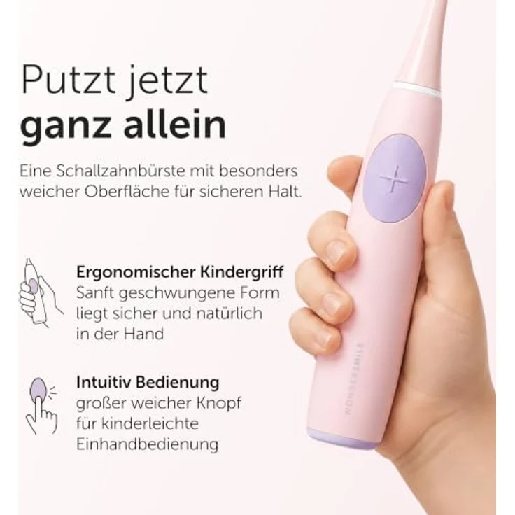 WonderSmile Wondersmile Kids Schallzahnbürste Fairy Rose - elektrische Zahnbürste ab 3 Jahren, 2 Putzmodi, 30 Tage Akku, induktive Ladestation – Bild 8