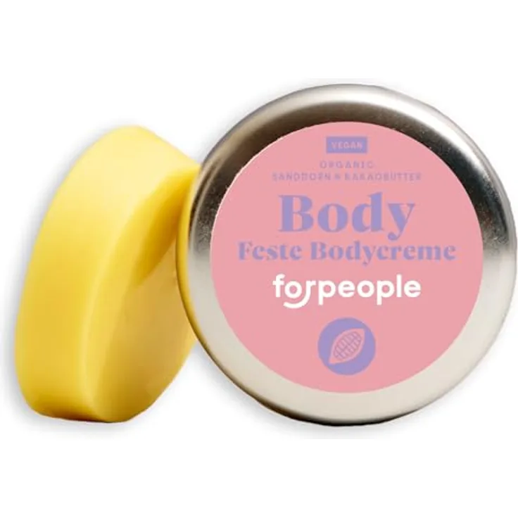 forpeople Körperbutter 40g, Bio Körper Creme mit Sheabutter & Bienenwachs, vegane Pflege für trockene Haut, handgemacht in Deutschland