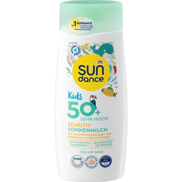 SUNDANCE Kids Sensitiv Sonnenmilch LSF 50+, 200ml – Bild 1