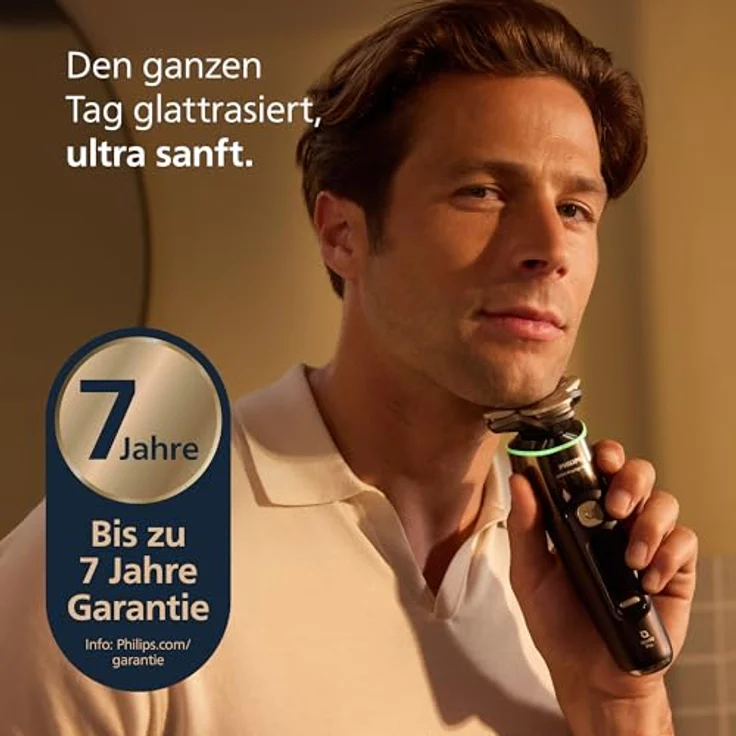 Philips Rasierer i9000 Prestige Ultra, Nass- und Trockenrasierer mit Druck- und Bewegungssensor, Trimmeraufsatz, Reinigungsstation und Ladestation, schwarz (Modell XP9405/31) – Bild 2