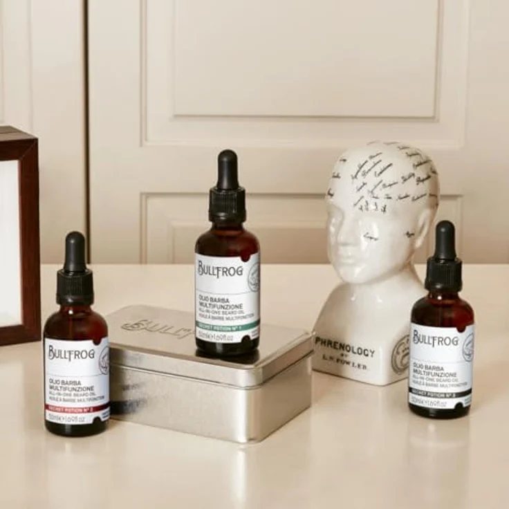 Bullfrog Secret Potion N.3, Multifunktionales Bartöl für Pflege und Rasur, 50 ml, Meeres-, Holz- und Amberduft – Bild 5