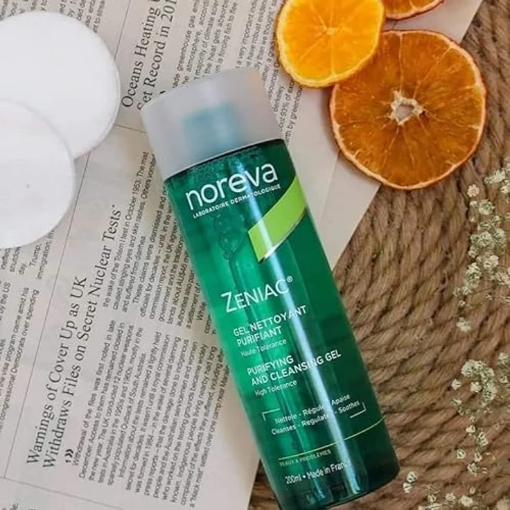 Noreva Zeniac Reinigungsgel 200 ml, für ölige Haut, unreine Haut, Mischhaut, verbessert das Hautbild – Bild 6