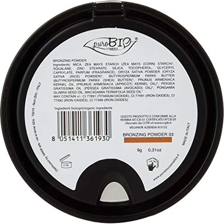 puroBIO Cosmetics Resplendent Bronzer, Matt-Effekt für natürliche Bräune, Farbton 03 Beige Brown, 9 g – Bild 3