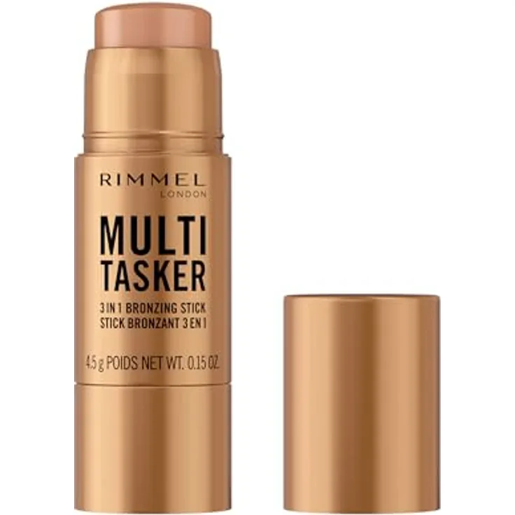 Rimmel London Multitasker Bronzing Stick, Bronzer und Concealer mit Vitamin C und E, Farbton Light 001, 4,5 g