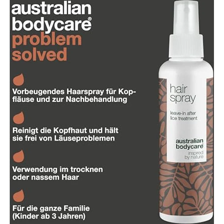 Australian Bodycare Hair Spray 150 ml | Nachfolgendes Spray bei erfolgreicher Kopfläusebehandlung für die ganze Familie | Kopfläusespray mit 100% natürlichem Teebaumöl… – Bild 3