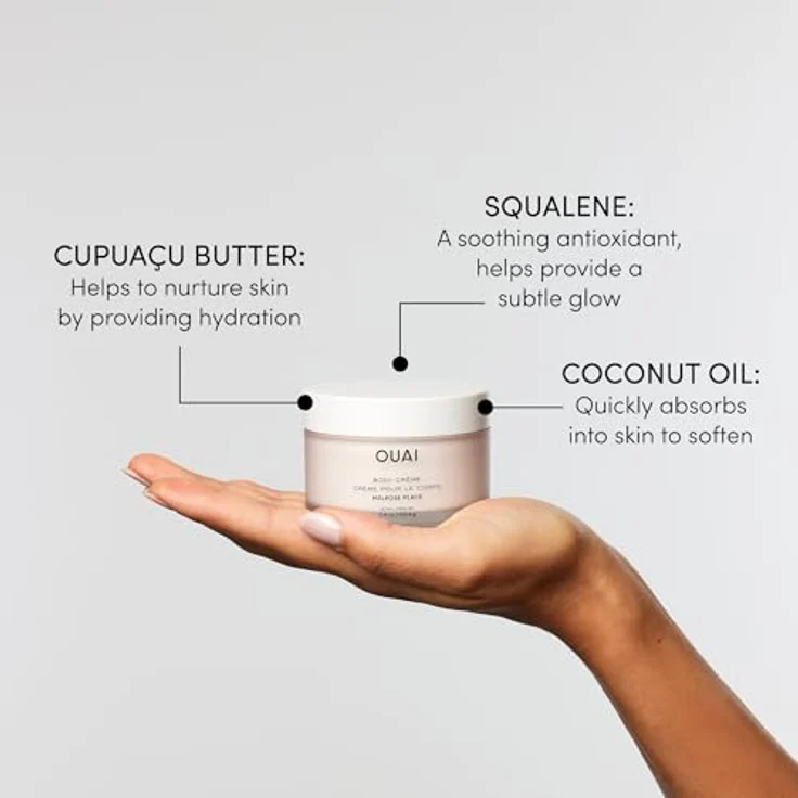 Ouai Body Crème Melrose Place, unisex Körperlotion mit Cupuaçu-Butter und Kokosöl, 96,4 g – Bild 3