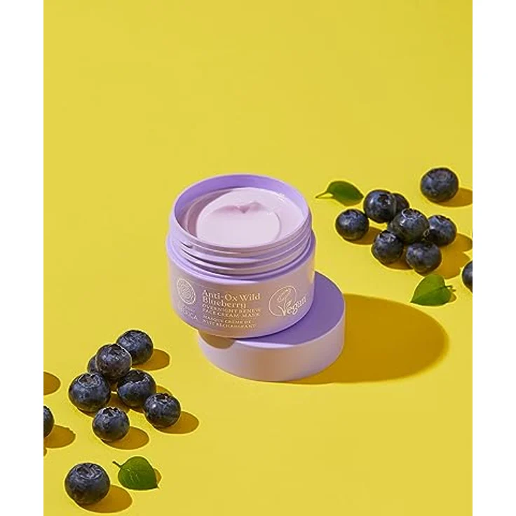 Natura Siberica Anti-Ox Wild Blueberry, erneuernde Nacht-Creme-Maske für Damen, 50 ml, vegan, verbessert das Hautbild, seidenweich – Bild 7