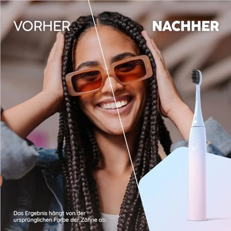happybrush Eco Vibe Lite Schallzahnbürste mit Timer, 6 Wochen Akku, Travel-Lock & Indikatorborsten, Reisefreundlich – Bild 8
