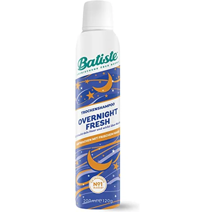 Batiste Trockenshampoo Overnight Fresh 200 ml, Dry Shampoo zum Auffrischen und Stylen der Haare, Haarstyling Spray ohne Ausspülen, Haarreinigung über Nacht