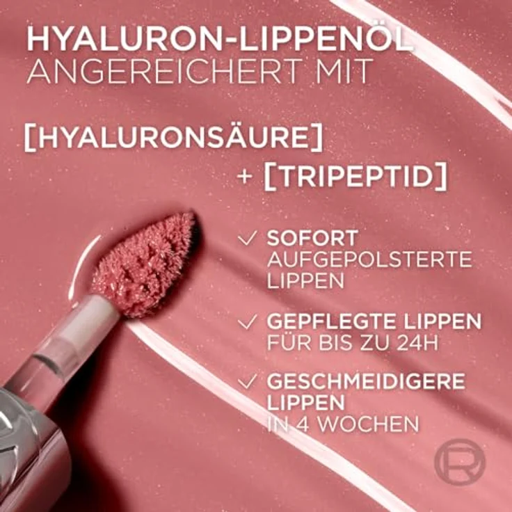 L’Oréal Paris Plump Ambition Hyaluron Lip Oil Lipgloss 5 ml, transparente Farbe 101 Cristal Clear mit langanhaltender Feuchtigkeit und plumpendem Effekt – Bild 5