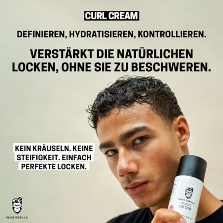 Slick Gorilla Lockencreme, leichte Lockencreme für Definition & Anti-Frizz, 100 ml, vegan und tierversuchsfrei – Bild 2
