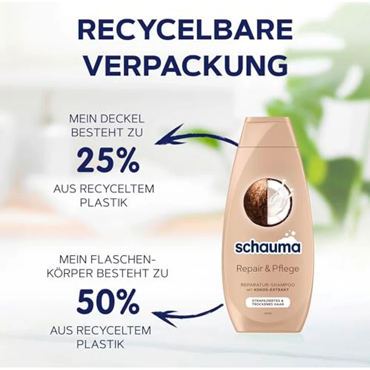 SCHAUMA 5&5 Reparierende Haarkur 300ml & Shampoo Repair 400ml, mit Kokos-Extrakt für strapaziertes Haar, vegane Formel – Bild 8