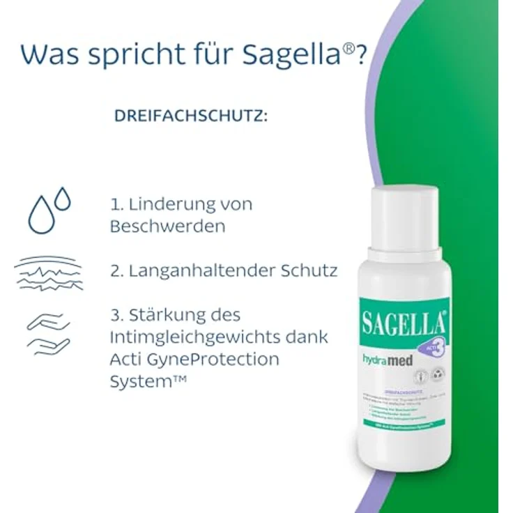SAGELLA Sagella hydramed Intimwaschlotion, 100 ml Lotion für tägliche Pflege und Schutz des Intimbereichs bei erhöhtem Infektionsrisiko – Bild 3