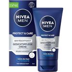 Nivea Men Protect & Care Gesichtspflege Creme, beruhigende Feuchtigkeitscreme für Männer, 48h feuchtigkeitsspendend mit Aloe Vera und Pro Vitamin B5, 75 ml