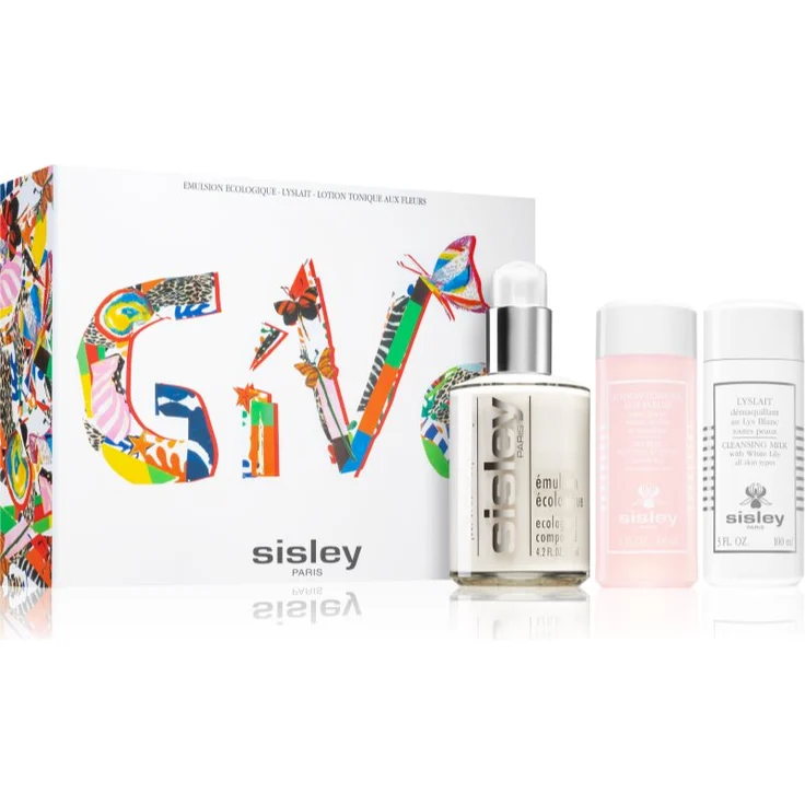 Sisley Les Essentials Emulsion Ecologique Set, Geschenkset mit Feuchtigkeitsemulsion (125 ml), Blumen-Hauttonikum (100 ml) und beruhigender Abschminkmilch (100 ml)