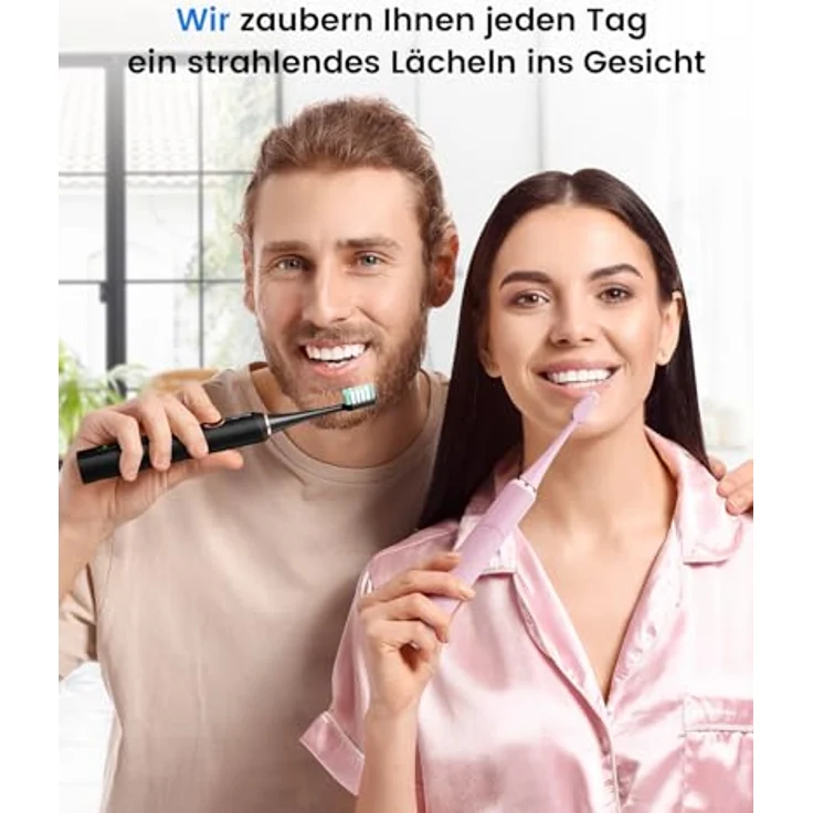 YTEATH PRO Elektrische Zahnbürste, Schallzahnbürste für Erwachsene und Kinder mit 8 Bürstenköpfen, 5 Modi, 90 Tagen Akkulaufzeit und Reiseetui – Bild 4