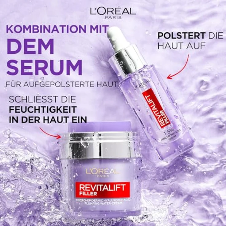 L'Oréal Paris Revitalift Filler Aufpolsternde Gel-Creme, 50ml - Hyaluronsäure, Niacinamide, Glycerin, Ceramide – Bild 5