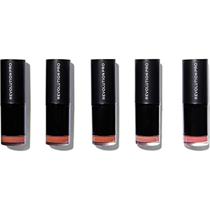 Revolution Beauty London Revolution Pro Lippenstift Kollektion, Bare, 5x3.2g, 5 cremige Nude-Töne, tierversuchsfrei – Bild 1
