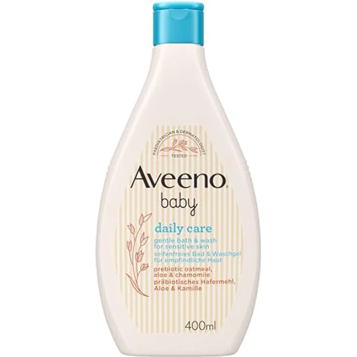 Aveeno Baby Daily Care Dusch- und Badgel für Kinder, 400 ml, sanfte Reinigung mit Hafer- und Kamillenextrakt, feuchtigkeitsspendend, beruhigend