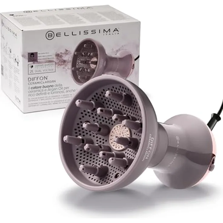 BELLISSIMA Diffon Ceramic & Argan, Diffusor für lockiges Haar mit Arganöl, sanftes Trocknen, Anti-Frizz, 2-fache Spannung