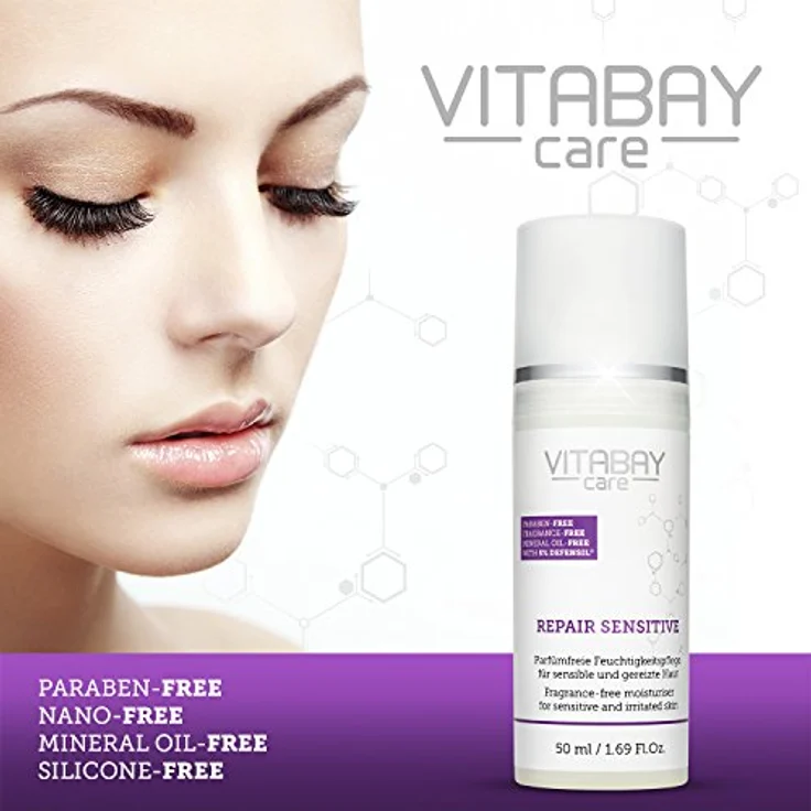 Vitabay Repair Sensitive 50 ml Creme • Bei Neurodermitis & Schuppenflechte • Mit Urea & Defensil • Spendet Feuchtigkeit • Für sensible und gereizte Haut • Made in Germany – Bild 2