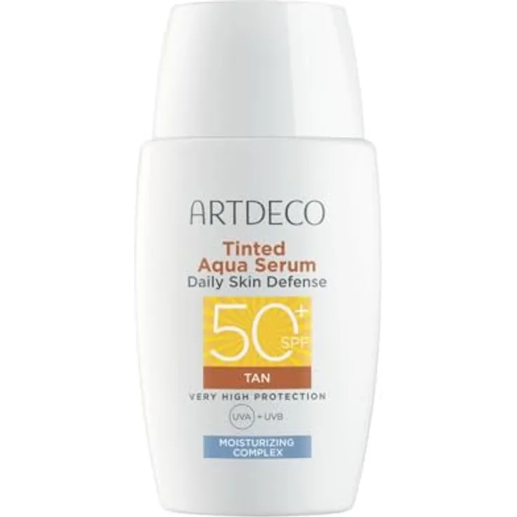 ARTDECO Tinted Aqua Serum Daily Skin Defense SPF50+, getönte Tagespflege mit sehr hohem Sonnenschutz, ultraleichtes Fluid mit Hyaluronsäure & Vitamin E, 40 ml