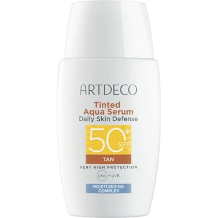 ARTDECO Tinted Aqua Serum Daily Skin Defense SPF50+, getönte Tagespflege mit sehr hohem Sonnenschutz, ultraleichtes Fluid mit Hyaluronsäure & Vitamin E, 40 ml – Bild 1