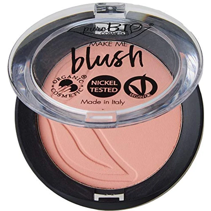 puroBIO Cosmetics Long-lasting Blush, langanhaltendes Rouge, 02 Matte Coral Pink, 5,2 g, vegan, leichte Textur – Bild 1