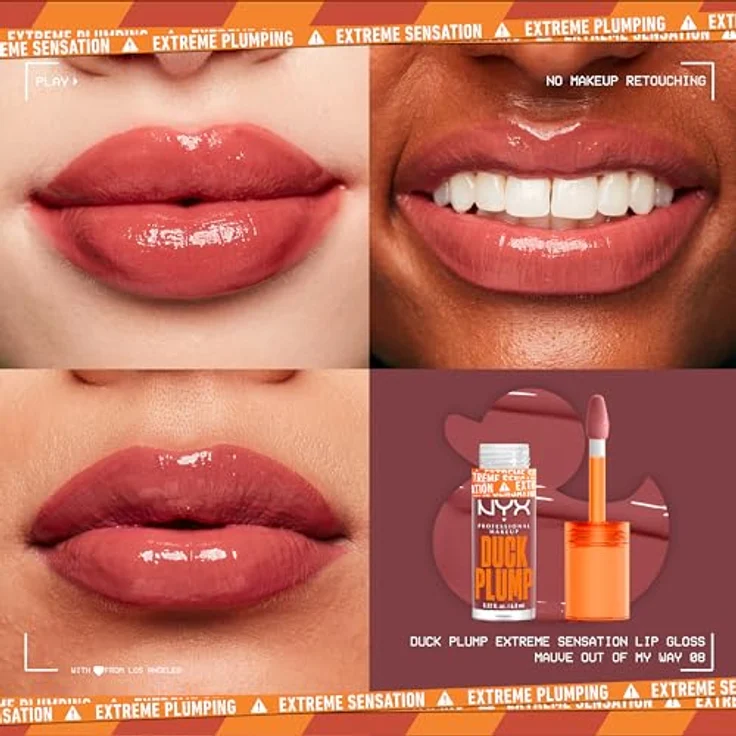 NYX Professional Makeup Duck Plump Lipgloss, volumengebender Lipgloss in Farbton 08 Mauve Out Of My Way, 7 ml – Bild 3