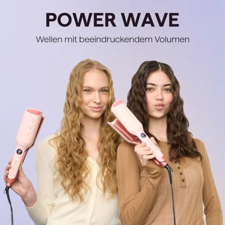 Wavytalk Power Wave Welleneisen 35 mm, Ionen-Keramik mit Anti-Verbrennungsschutz und intelligentem Styling-Timer für Beach Waves – Bild 2