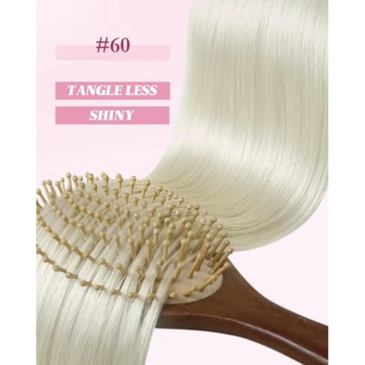 YoungSee Microring Extensions Platinblond, 55 cm Echthaar Microloop Haarverlängerung mit Kaltfusion, 50g Remy Microbead Extensions – Bild 2