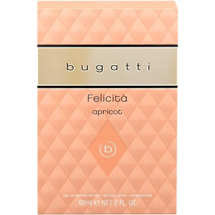 Bugatti Parfüm Damen Felicità Apricot EdP 60ml I Floral-fruchtiges Damen Parfüm mit Sommerlichen Nuancen, Aprikose, Litschi, Hibiskus, Vanille & Moschus – Bild 3