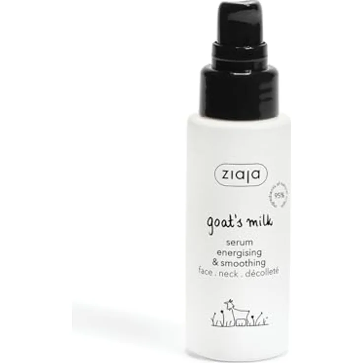 Ziaja Goat's Milk, glättendes Gesichtsserum zur Feuchtigkeitsversorgung und Aufhellung für Gesicht, Hals und Dekolleté, 50 ml