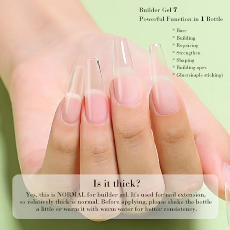AIMEILI 7-in-1 Builder Gel in Flasche, Klar 15ml - Schnell Aufbauendes UV LED Nagelverlängerungsgel, Langanhaltend und Vielseitig – Bild 5