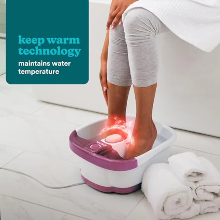 HoMedics Fuß-Spa und Massagegerät mit Warmhaltefunktion, Fußsprudelbad mit beruhigender Fußmassage, Extra viele Luftblasen, Pediküre Bimsstein, Durchblutungsfördernd – Bild 4
