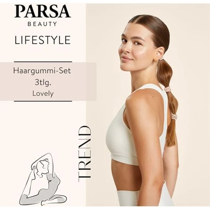 PARSA BEAUTY LIFESTYLE Pure Balance Haargummi, 3er Set in mehrfarbigen Designs, elastisch und haarschonend – Bild 2