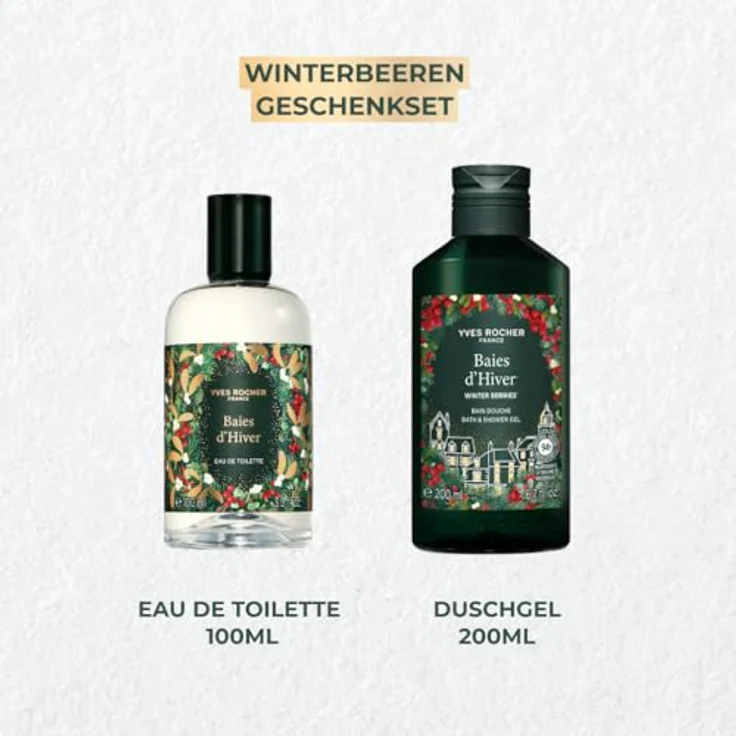Yves Rocher LIMITED EDITION Geschenkset für Frauen - Winterbeeren: Eau de Toilette 100 ml & Duschgel 200 ml - warmer Vanilleduft mit floralen Noten - vegane Formel, 94% natürliche Inhaltsstoffe – Bild 2