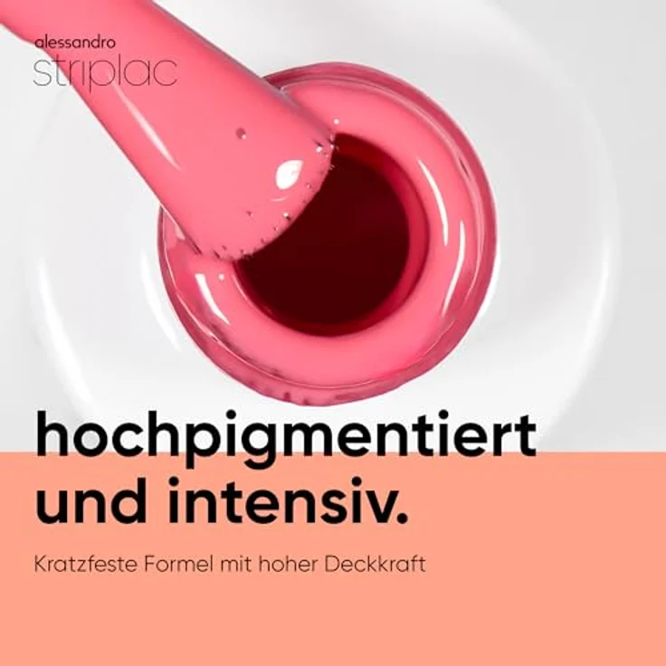 alessandro Striplac UV-Nagellack Hawaiian Dream, kratzfest & deckend, bis zu 15 Tage Halt, leicht aufzutragen, schonende Abziehtechnologie, vegan, Pink, 6,5ml – Bild 3