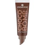 essence CHOCO BOMB shiny lipgloss, Lipgloss in Braun mit goldenen Schimmerpartikeln und Schokoladenduft