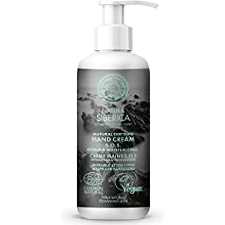 Natura Siberica Natürliche zertifizierte Handcreme – S.O.S. Repair & Moisturizing, intensive Feuchtigkeitspflege mit biologischem Zirbenöl und Hyaluronsäure, vegan