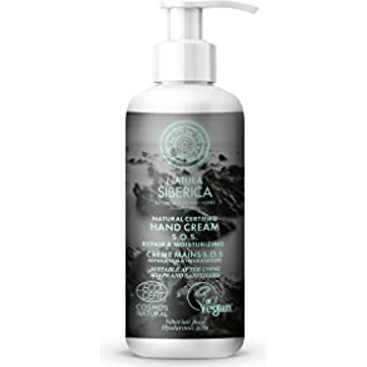 Natura Siberica Natürliche zertifizierte Handcreme – S.O.S. Repair & Moisturizing, intensive Feuchtigkeitspflege mit biologischem Zirbenöl und Hyaluronsäure, vegan