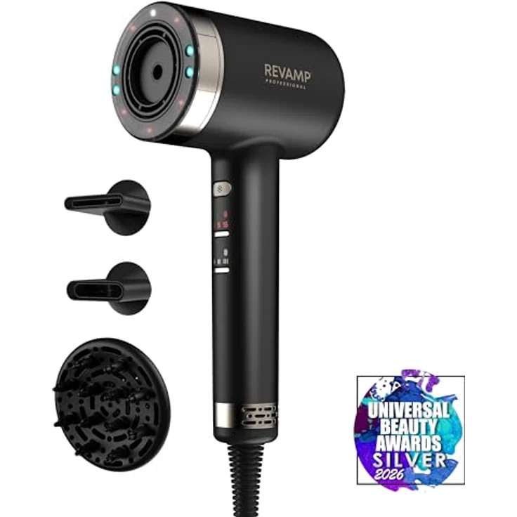 Revamp Professional Haartrockner Tri-Care Infrared Ionic Hair Dryer DR-7250-EU, 3 Stylingaufsätze, ionisierende Anti-Frizz-Technologie, Unisex – Bild 10