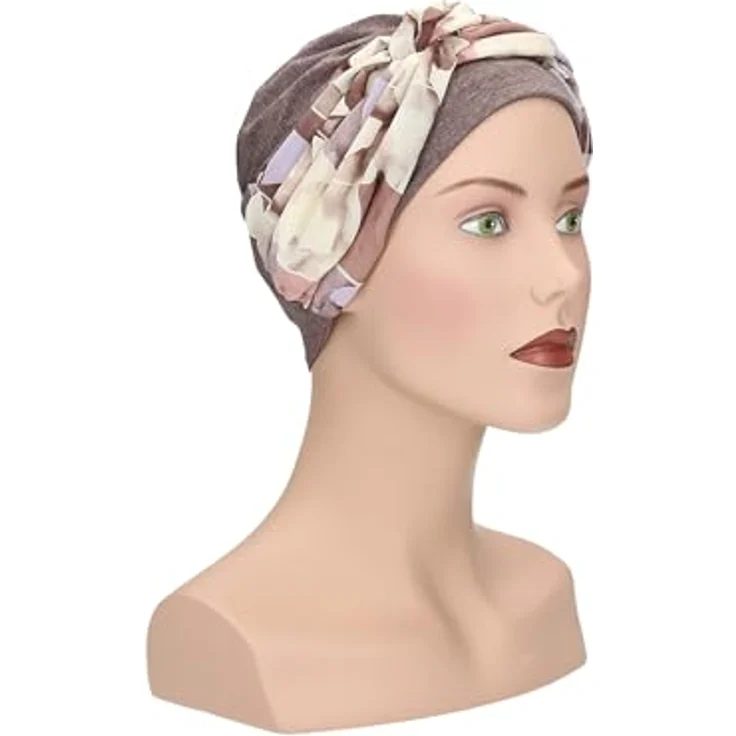 Lofty Turban Nora, stilvoller Damen-Turban aus 95 % Viskose und 5 % Elasthan, hautfreundlich und weich, ideal bei Haarausfall, modisches Muster – Bild 7