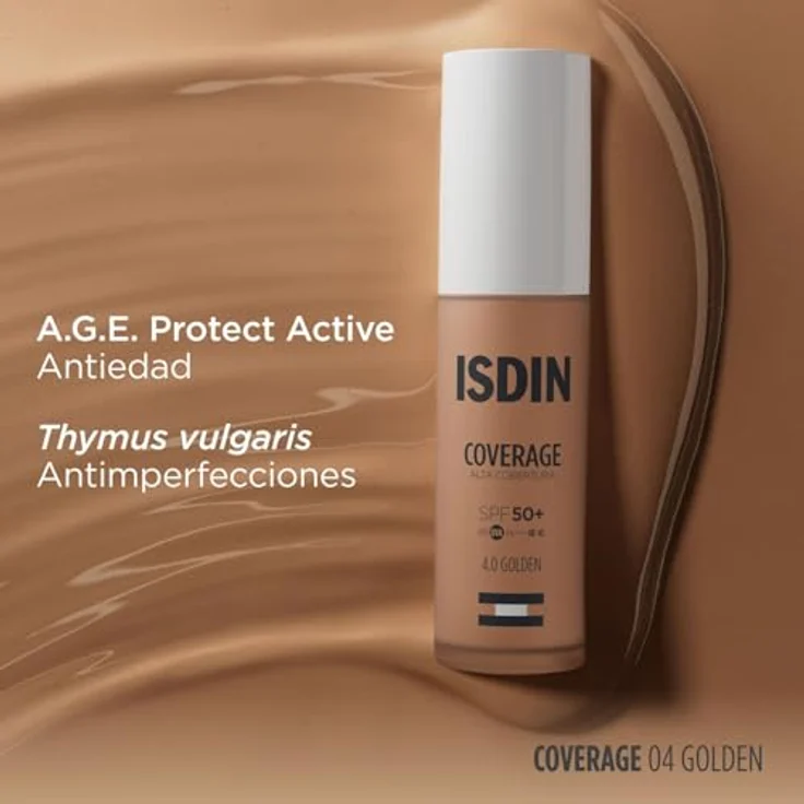 ISDIN Coverage 4, Foundation mit sehr hohem Schutz, Gold, LSF 50+, 30 g – Bild 3