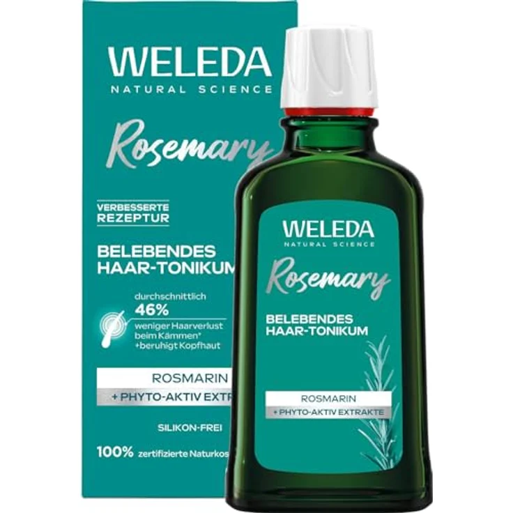 WELEDA Belebendes Haar-Tonikum, 100 ml Lösung mit Rosmarinöl, für kräftigeres Haar und gesunde Kopfhaut – Bild 1