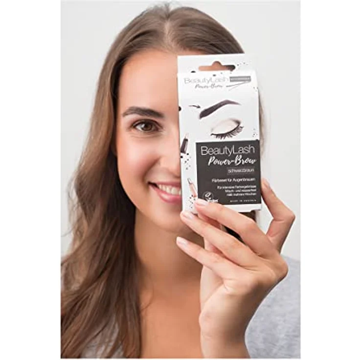 BeautyLash Power-Brow Färbeset hellbraun, die vegane Augenbrauenfarbe färbt jedes Haar in einem mittleren Braunton, für Brauen wie im Salon gefärbt, 1x 7 ml für ca. 8 Färbungen – Bild 2