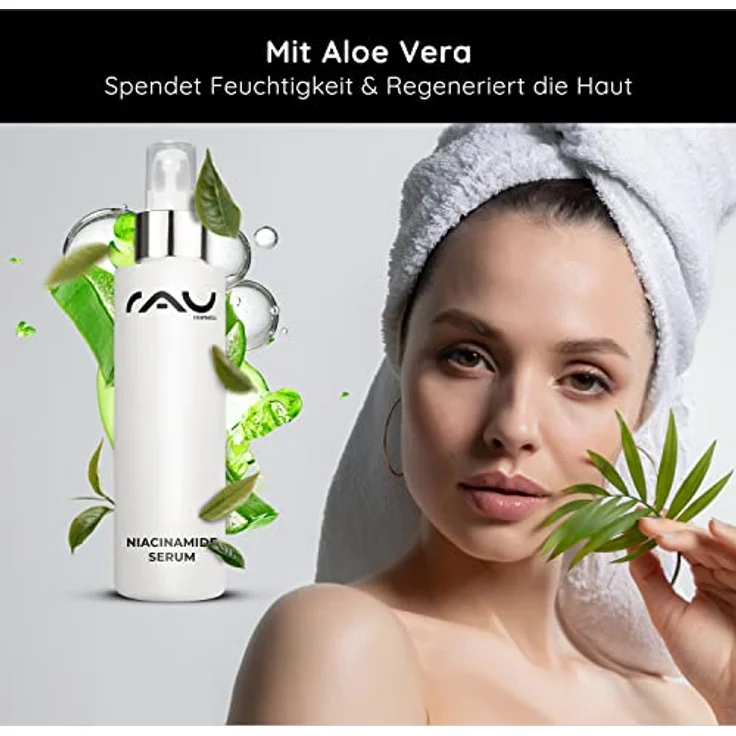 RAU Cosmetics 10% Niacinamide Booster + Zink PCA Serum 100 ml - Anti Pigmentflecken & Anti Pickel & Poren verkleinern - Gesichtsserum für unreine Haut, Akne & Mischhaut - Niacinamide 10% + Zinc 1% - Mit Maclura Cochinchinensis & Aloe Vera, Made in Germany – Bild 3