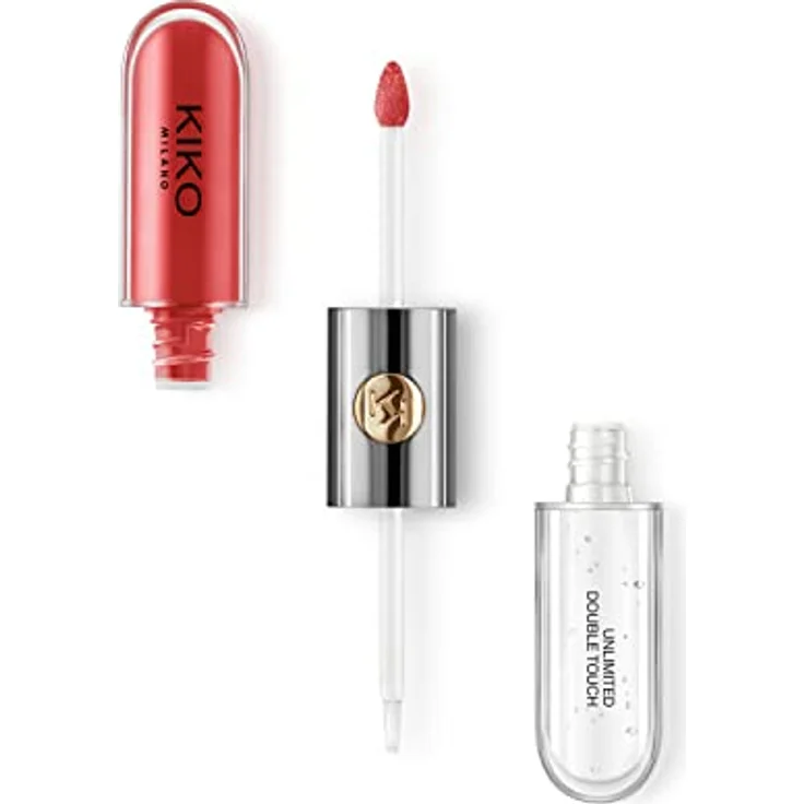 KIKO Milano Unlimited Double Touch, langanhaltender flüssiger Lippenstift mit Glanz, Farbton 115 Fire Red, 6 ml – Bild 1