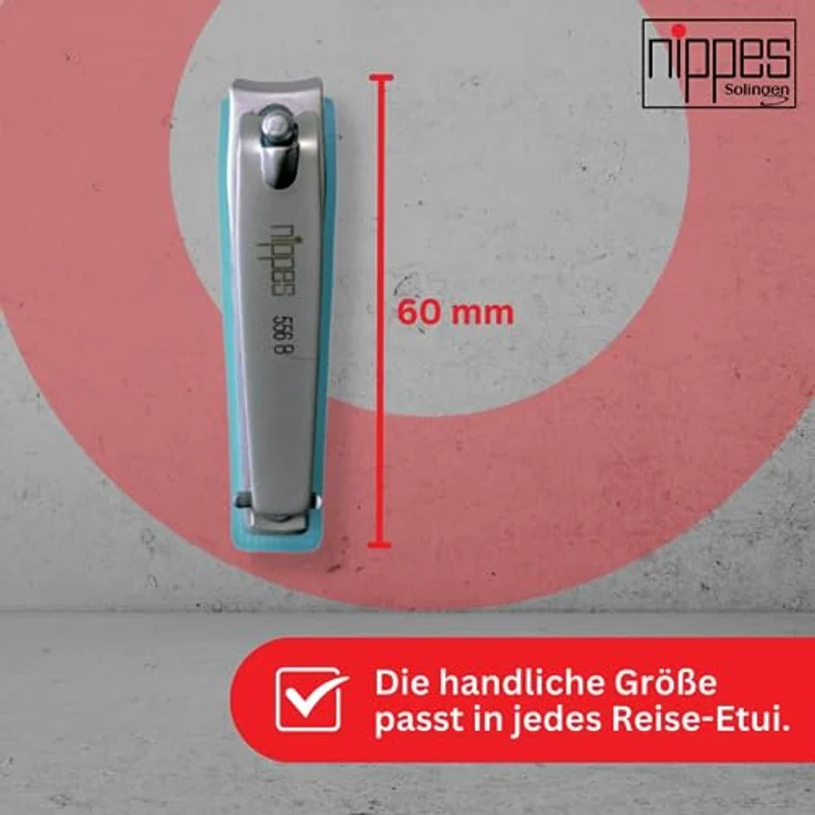 nippes Nagelknipser für Fuß- und Fingernägel | Mit Nagelfang | 6 cm | Fußnagel Knipser | Nagelpflege Knipser | Nagelknipser | Erleichtert das Kürzen von starken und festen Nägeln | Blau – Bild 4
