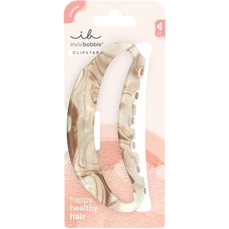 Invisibobble CLIPSTAR Amber Glow Haarclip - Extra große Haarspange in warmem Beige für voluminöse Frisuren und sicheren Halt – Bild 1